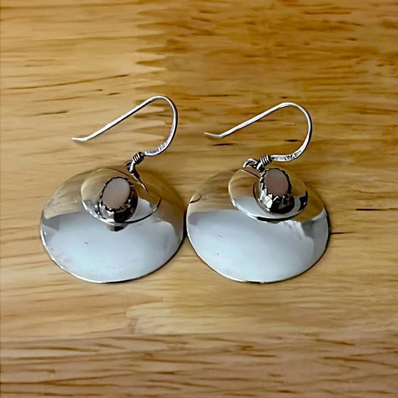 Gilbert Smith Jewelry - Navajo Native American Opal Set Earrings by Gilbert Smith Sterling Silver